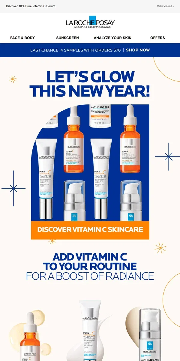 Email from La Roche-Posay. LAST CHANCE | FREE SAMPLES