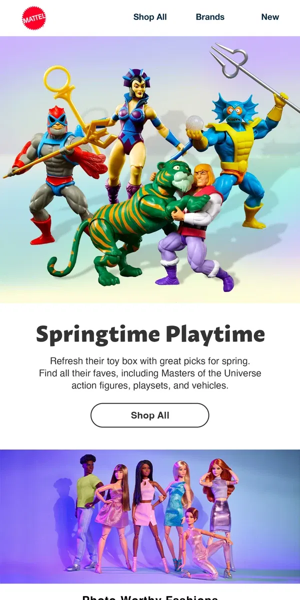 Email from Mattel Store. Our Freshest Picks for Spring!