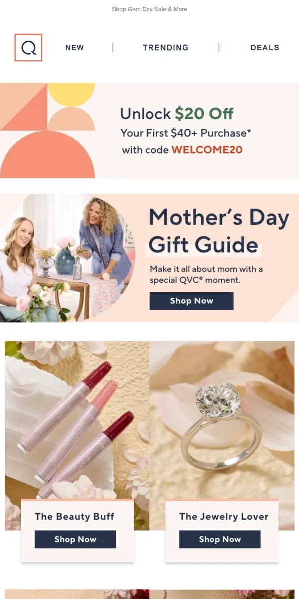 Email from QVC. Make It a QVC Mother's Day