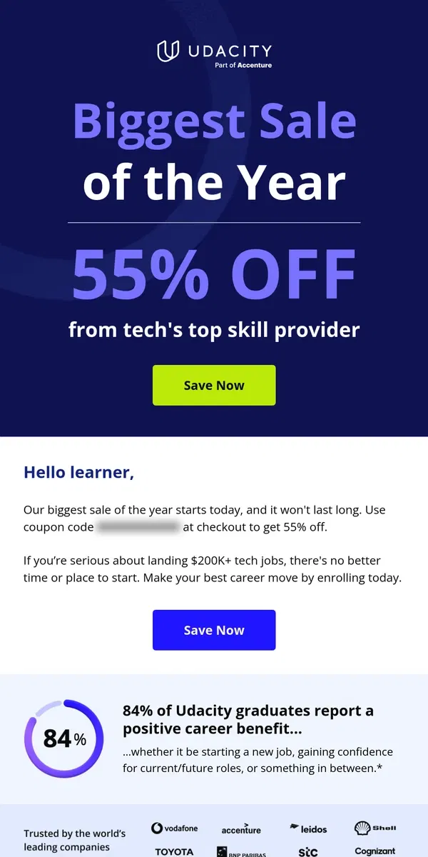 Email from Udacity. 💰 55% off for Black Friday starts now.