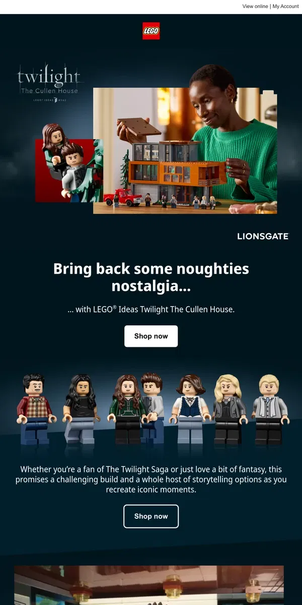 Email from Lego. Relive moments of forever