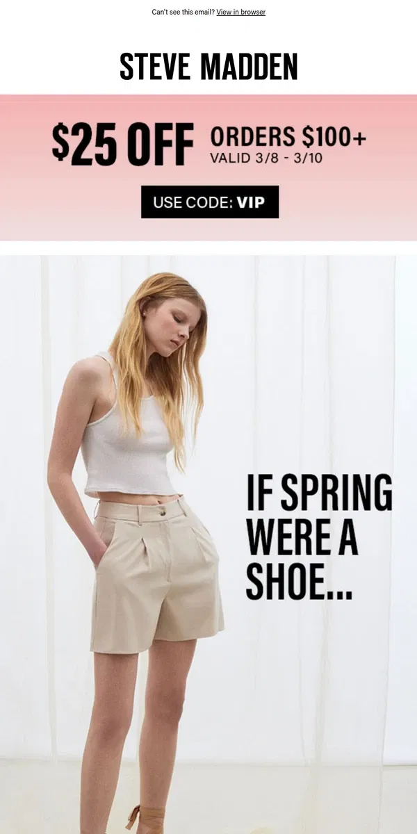 Email from Steve Madden. This Style Does Day-To-Night Best