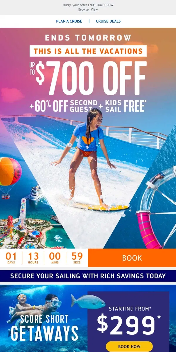 Email from Royal Caribbean. *WEEKEND SAVINGS INSIDE* Don't miss these BOLD deals