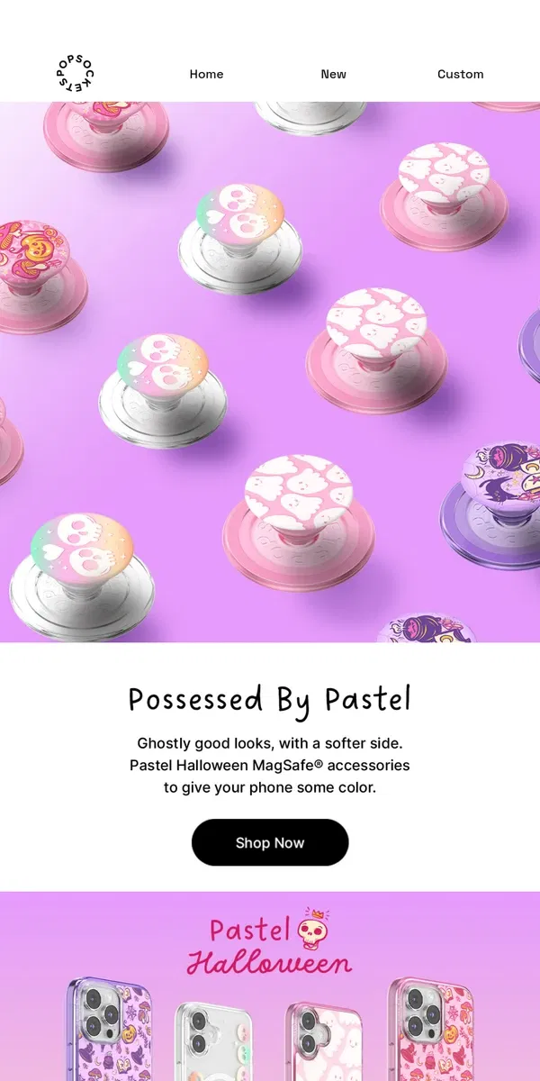 Email from PopSockets. Brighten the night with Pastel Halloween 🌕