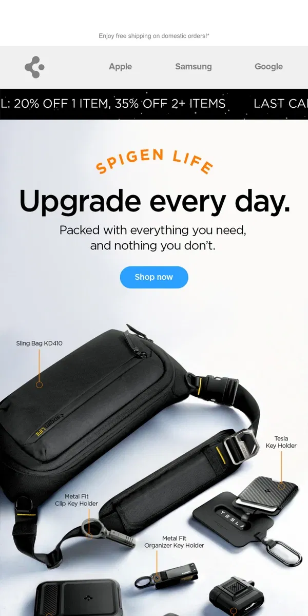 Email from Spigen. Your new EDC essentials