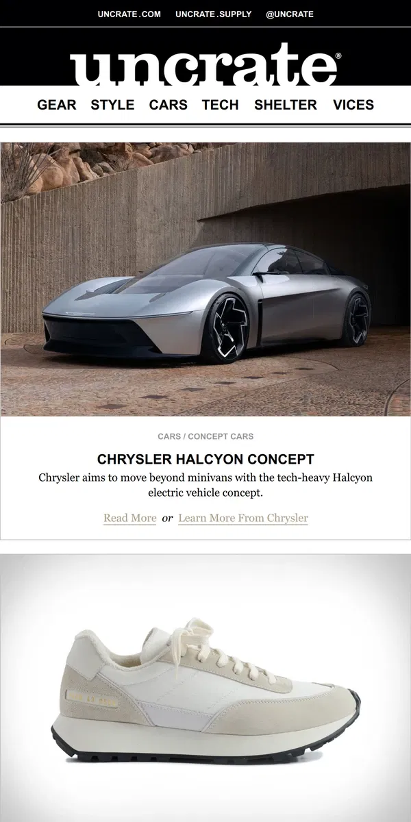 Email from Uncrate. Chrysler Halcyon Concept & more