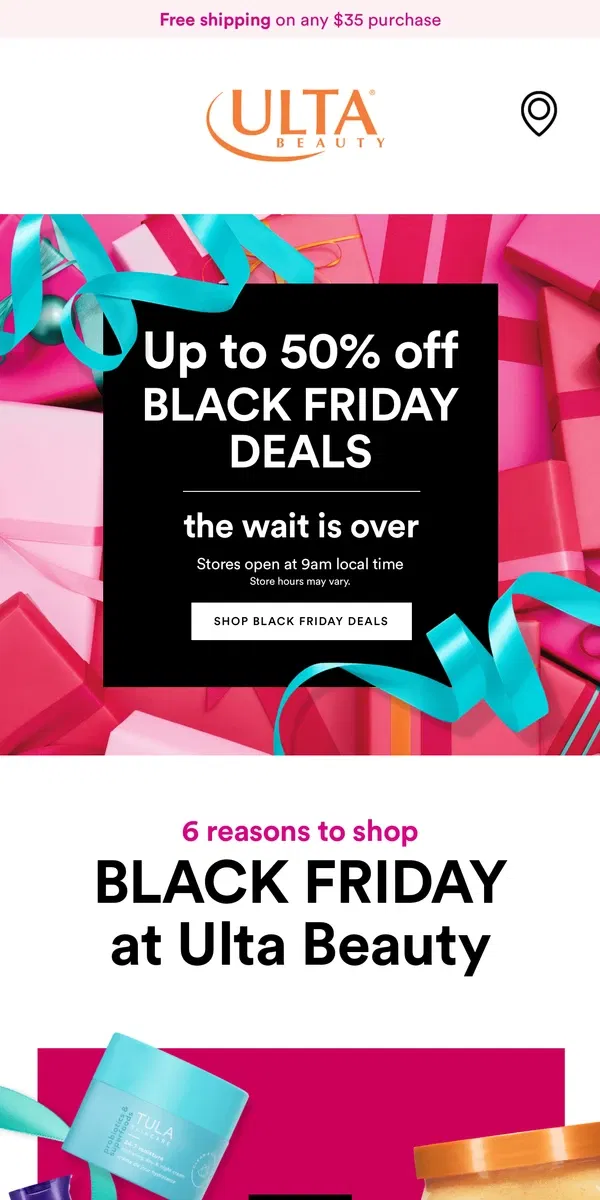 Email from Ulta Beauty. 🛍️ Easy ways to get our *best* Black Friday Deals