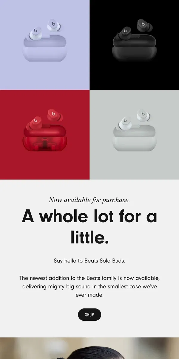 Email from Beats by Dre. Beats Solo Buds are now available