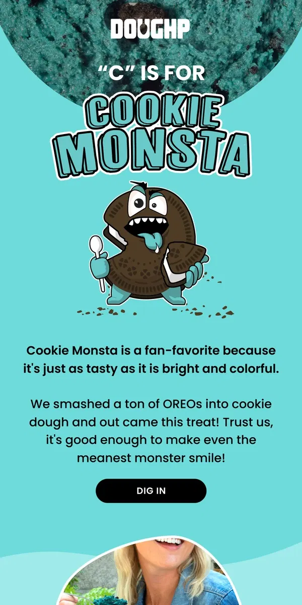 Email from Doughp. Me Want Cookie Monsta!