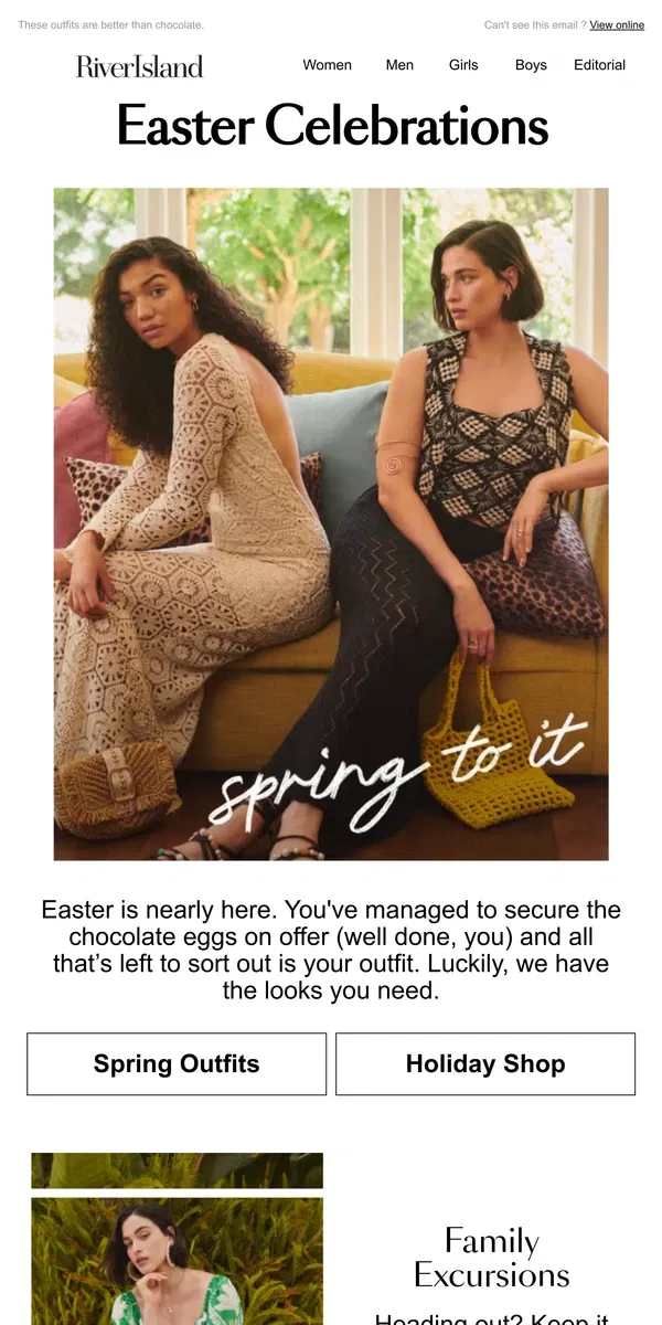 Email from River Island. Looking fabulous - Easter has arrived at RI