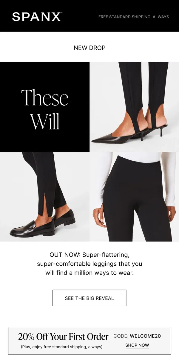 Email from SPANX. HOT DROP: *NEW* Leggings