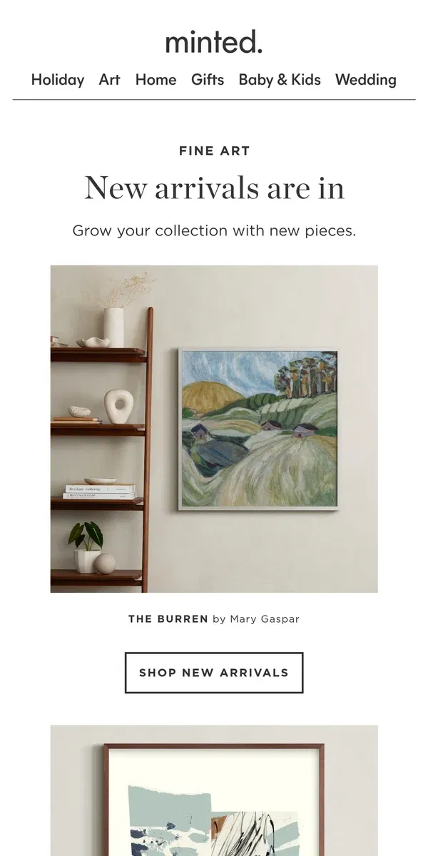 Email from Minted. Come see what's new in art