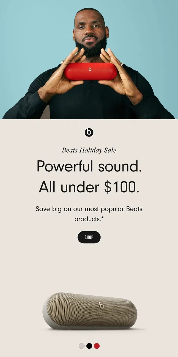 Email from Beats by Dre. Last chance to shop our Holiday Sale