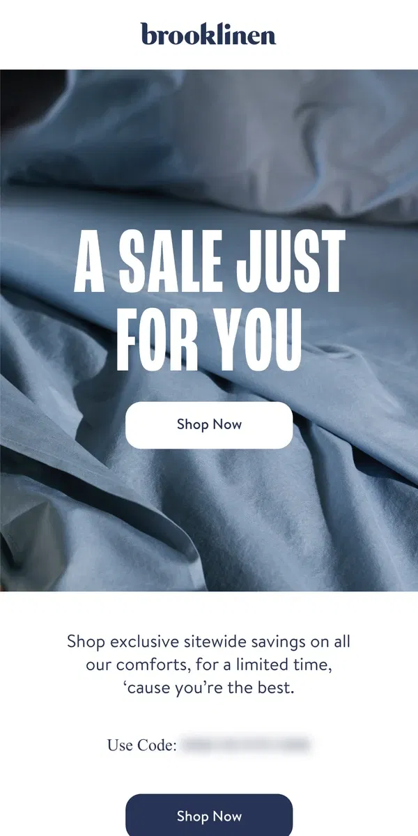 Email from Brooklinen. We’re Letting You In on a Secret (Offer) … 