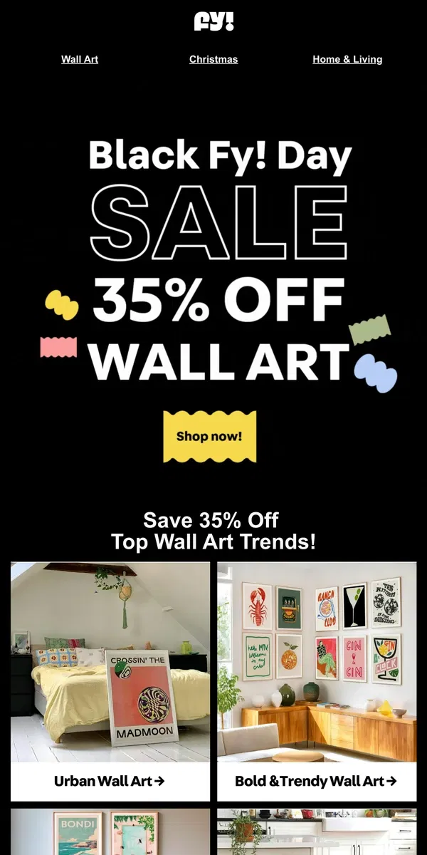 Email from Fy!. Save 35% on these top art trends!