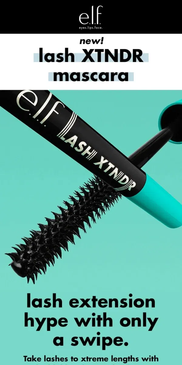 Email from e.l.f.. NEW! Lash XTNDR Mascara, $7.