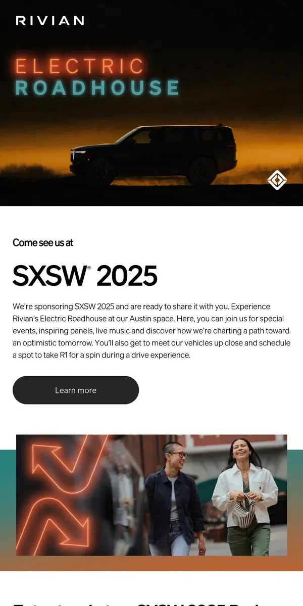 Email from Rivian. Join us at SXSW 2025