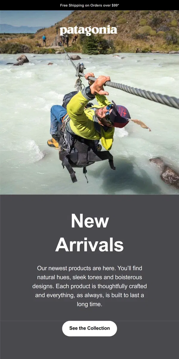 Email from Patagonia. New arrivals are here