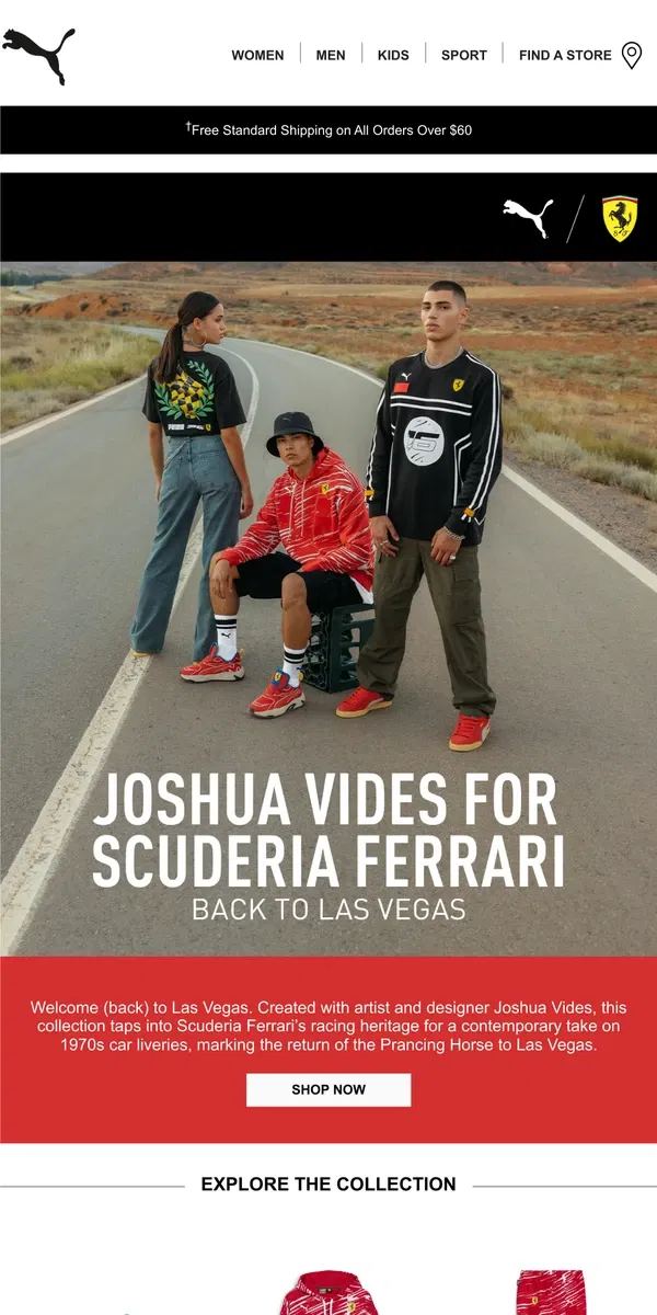 Email from Puma. Joshua Vides for Scuderia Ferrari Collection is Here