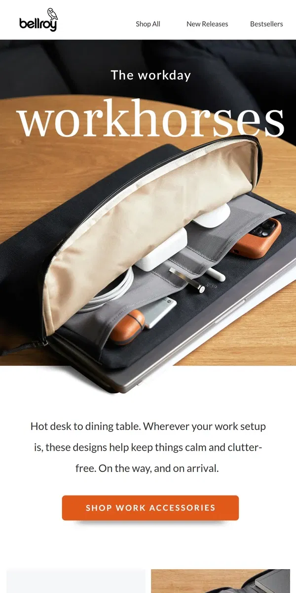 Email from Bellroy. Meet the desk jockeys.