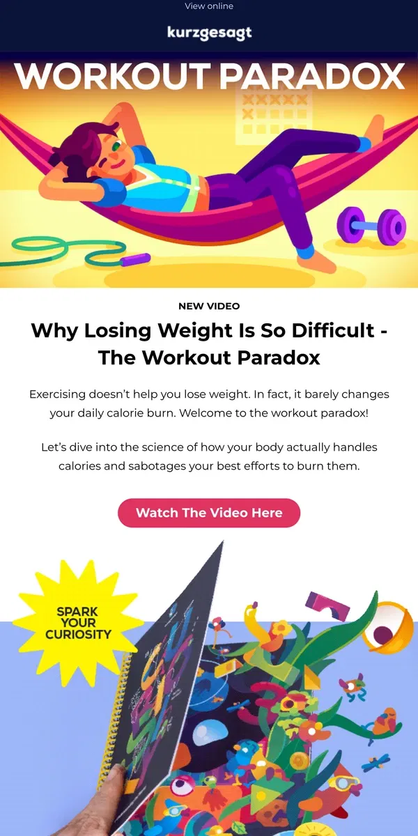 Email from Kurzgesagt. New Video: Why Losing Weight Is So Difficult