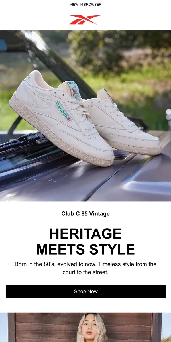 Email from Reebok. Classic and timeless