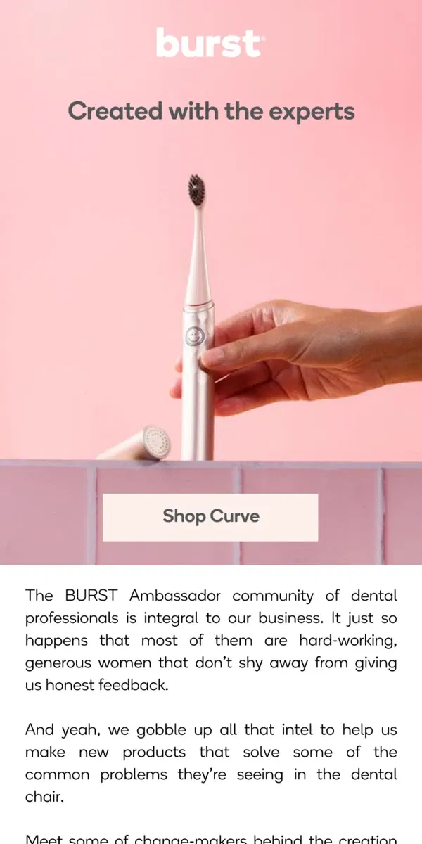 Email from BURST Oral Care. 💁‍♀️ Girls just wanna have…good oral care on-the-go