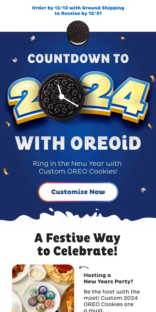 Email from OREO. Ring In 2024 With OREOiD 🥳