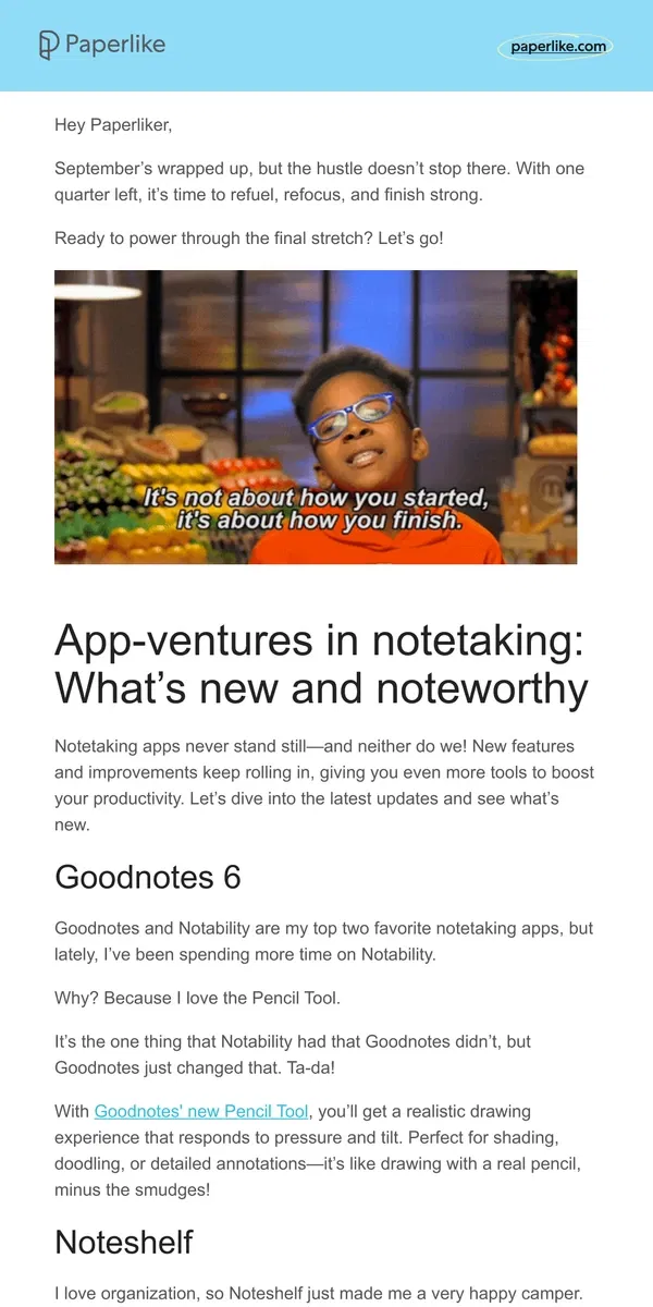 Email from Paperlike. 💪 Productive iPad #13 — Productivity & Motivation