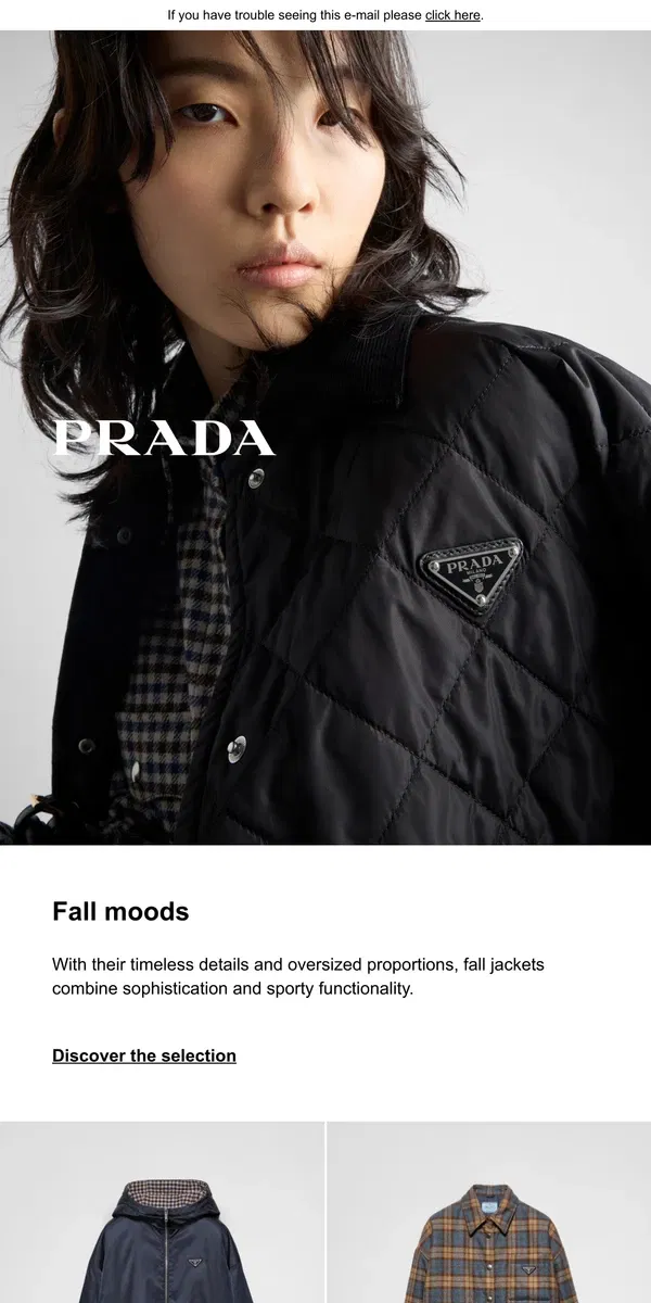 Email from Prada. Fall jackets