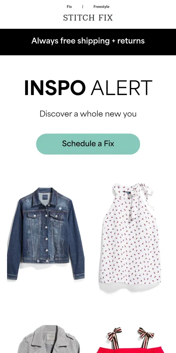 Email from Stitch Fix. RE: Your spring style vision board