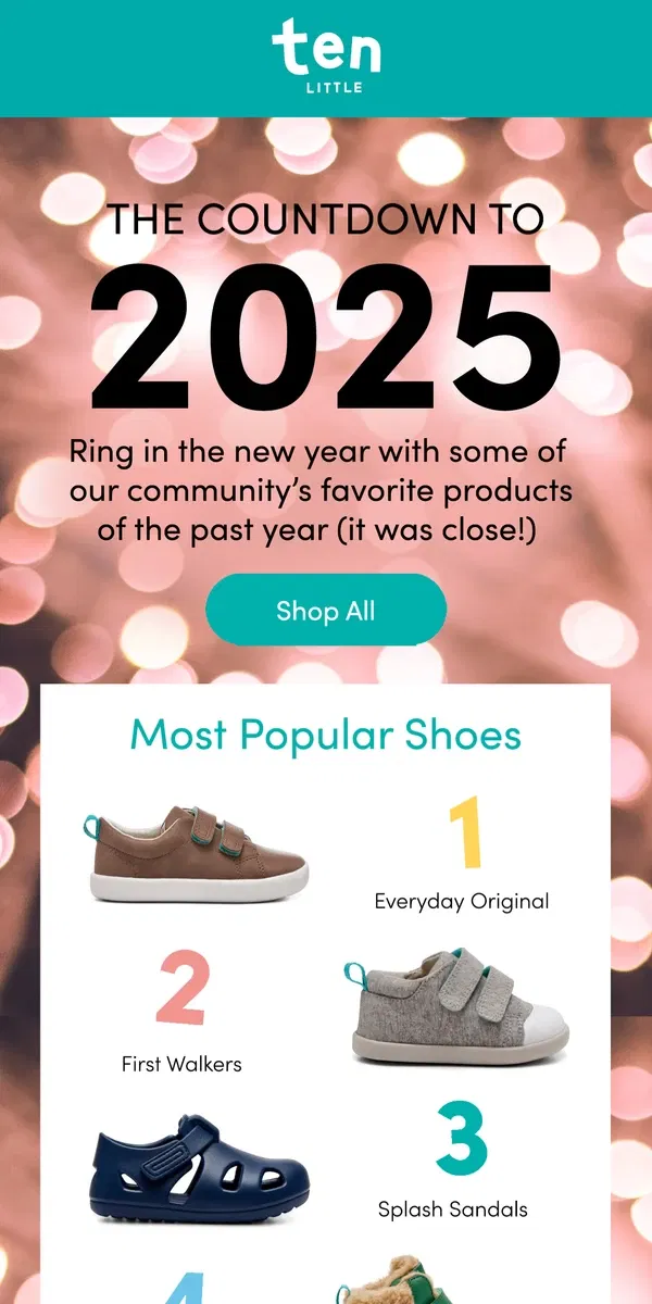 Email from Ten Little. Your favorite products of 2024