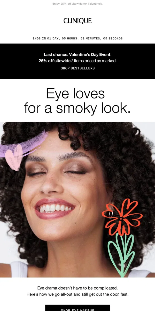 Email from Clinique. We only have (smoky) eyes for you 💕💜