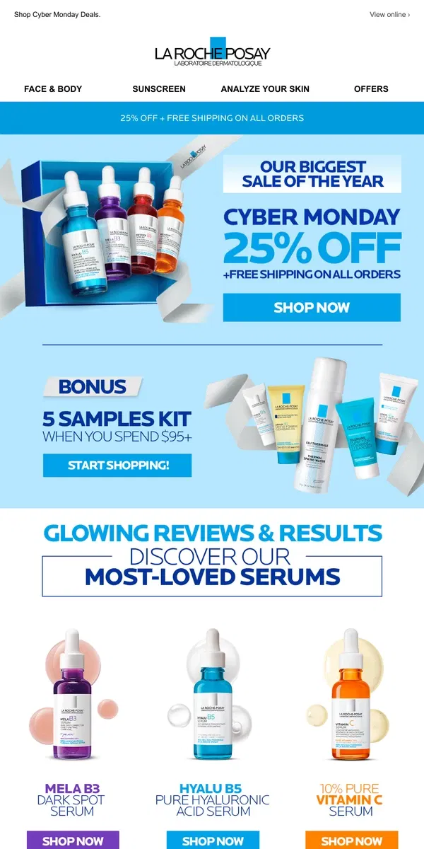 Email from La Roche-Posay. Reveal your Cyber Monday Offer.