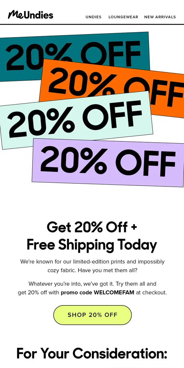 Email from MeUndies. Your 20% Off Is Waiting…