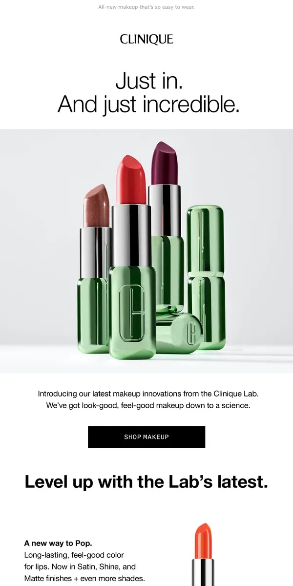 Email from Clinique. ⚡️NEW ⚡️Fresh from the Clinique Lab.