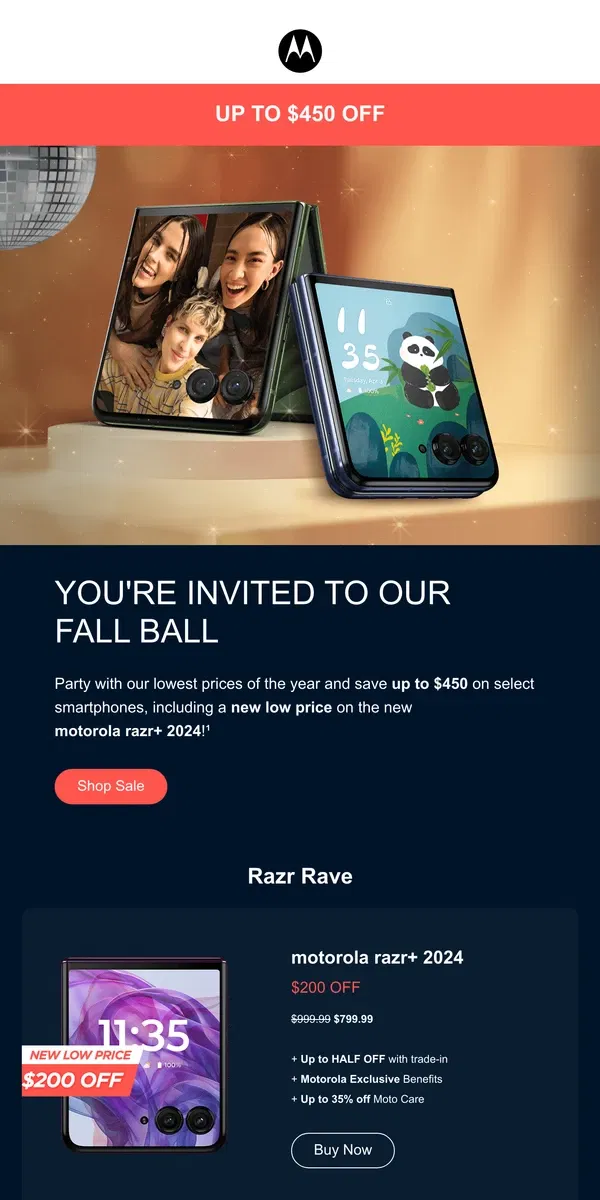 Email from Motorola. Party with Our LOWEST Prices of the Year!