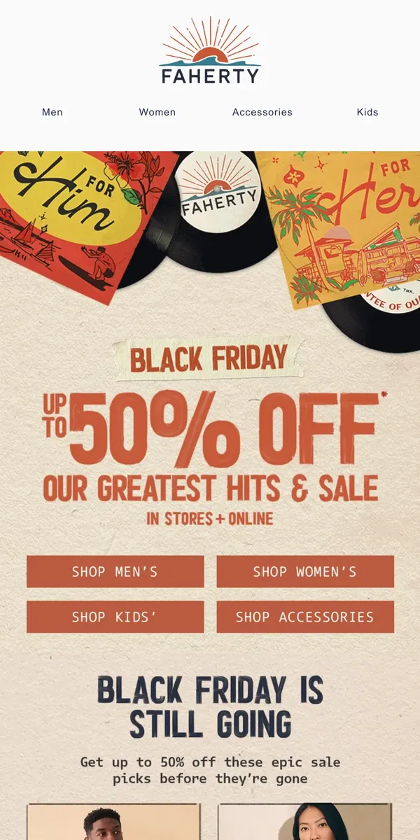 Email from Faherty. Stock Up On These Black Friday Picks