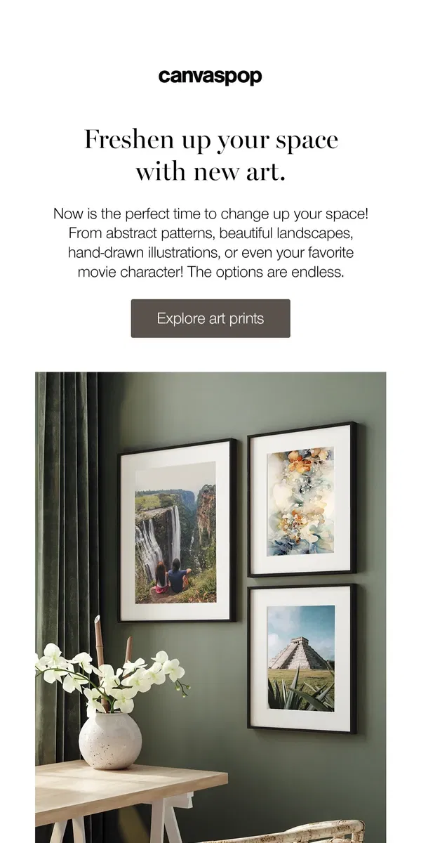 Email from Canvaspop. New year, new look!