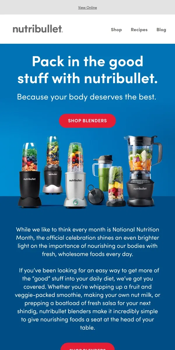 Email from nutribullet. It’s National Nutrition Month!