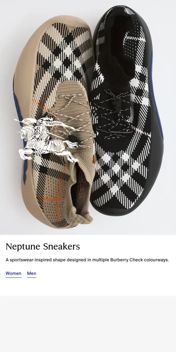 Email from Burberry. Neptune sneakers