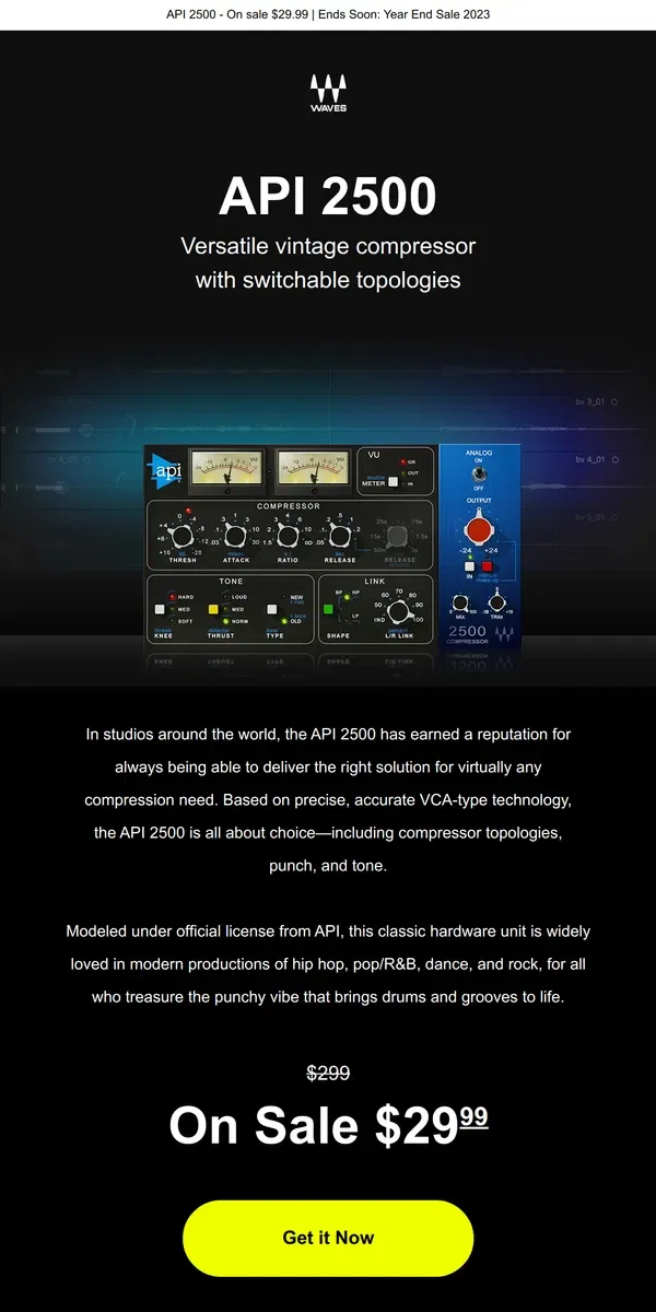 Email from Waves Audio. 🥊 Ultimate Compressor Punch