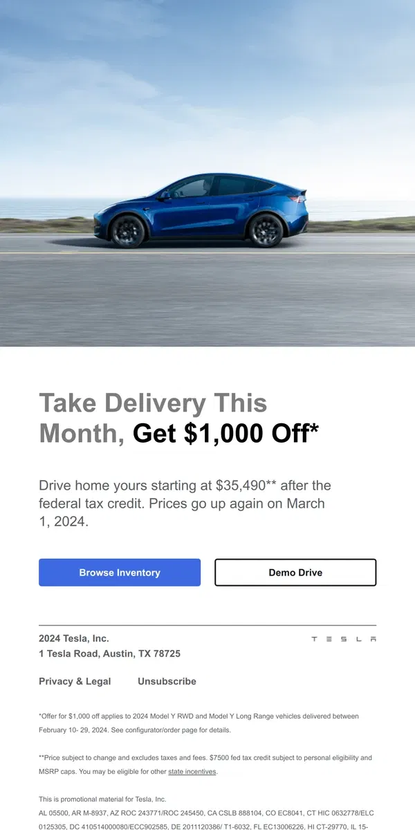 Email from Tesla. Model Y is More Affordable Than You Think