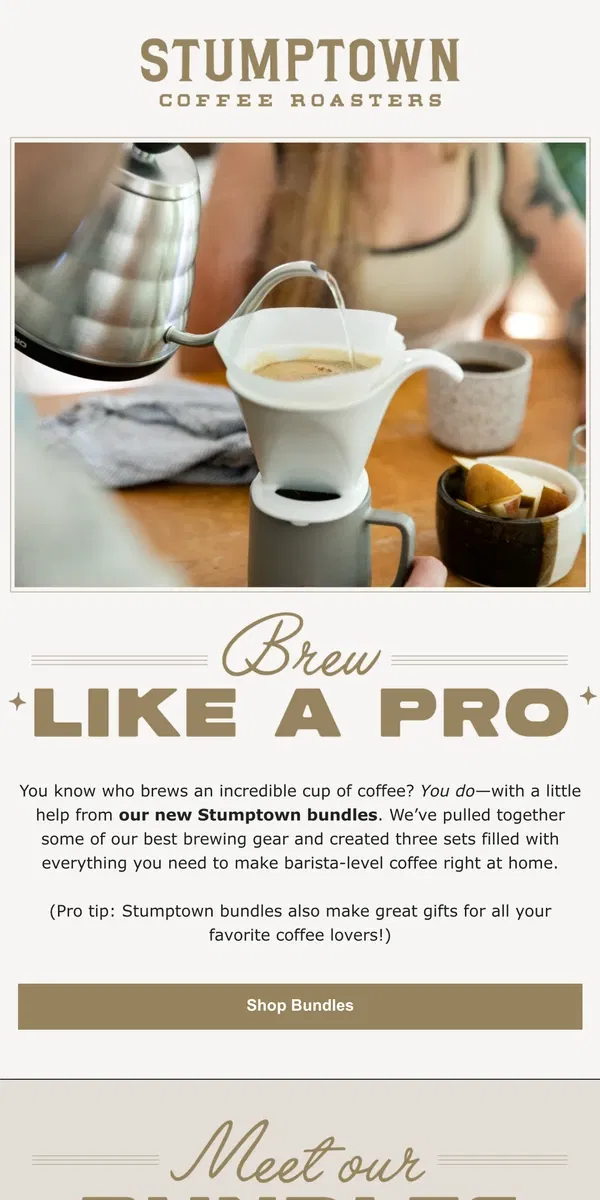 Email from Stumptown Coffee Roasters. Be your own barista