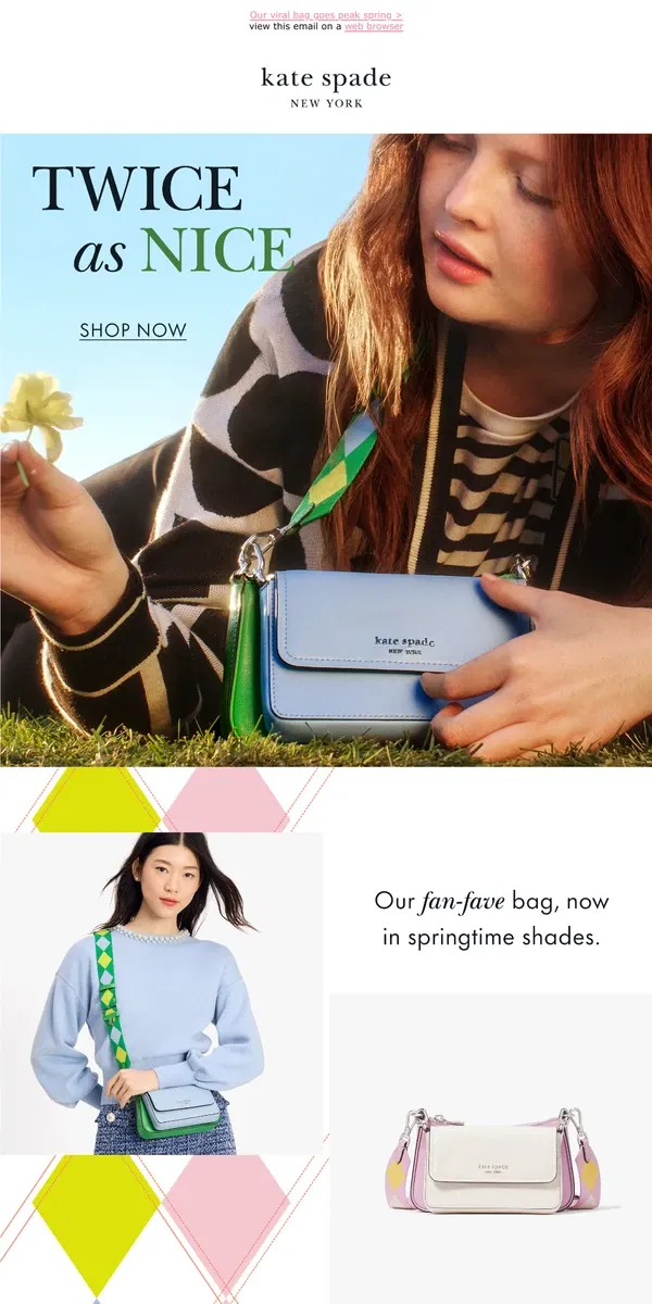 Email from Kate Spade. Seeing double