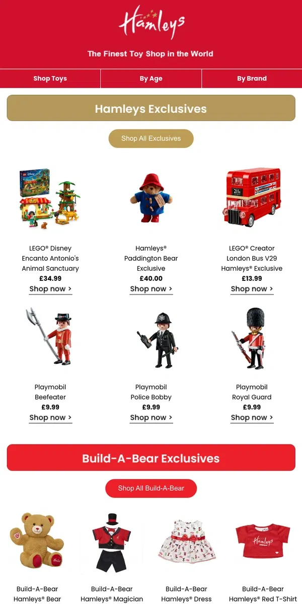 Email from Hamleys. Shop Hamleys Exclusive Toys 🎁