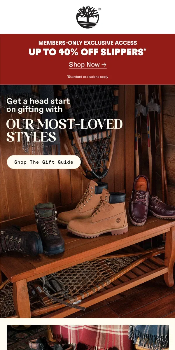 Email from Timberland. This Year's Best-Selling Gifts!