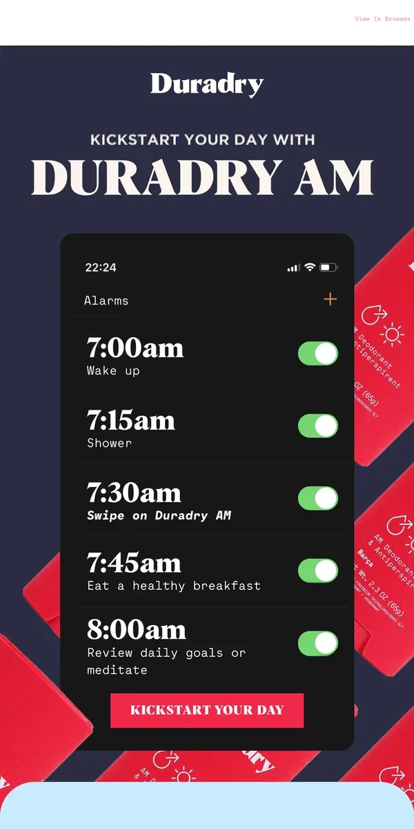 Email from Duradry. Rise, thrive, and shine with Duradry☀️