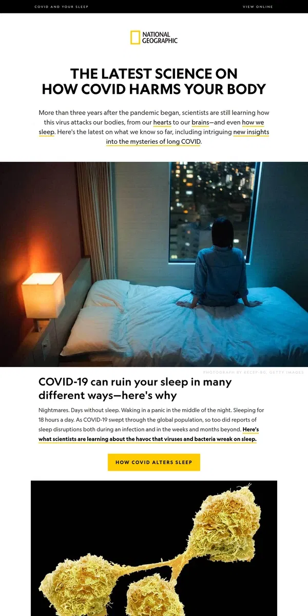 Email from National Geographic. COVID SPECIAL REPORT: How this virus attacks your body