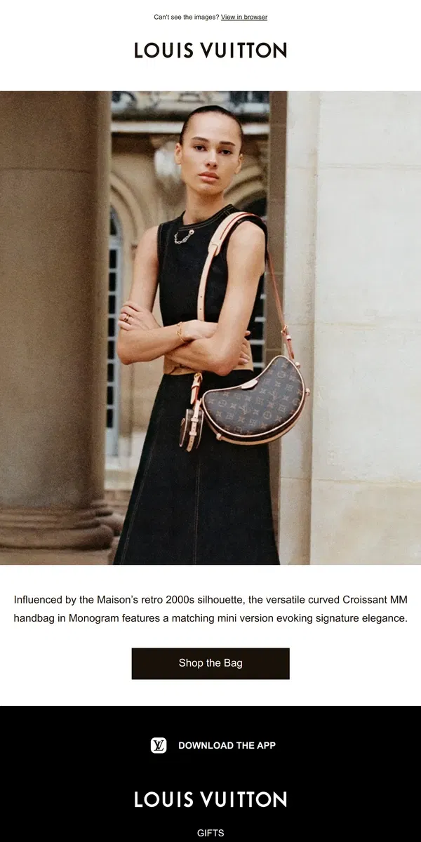 Email from Louis Vuitton. The Croissant Handbag: Archival Update